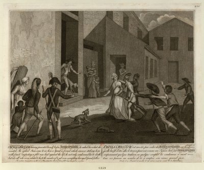 Cécile Renaultin pidätys 22. toukokuuta 1794 Robespierren asunnossa, n. 1798. tekijältä Giacomo Aliprandi
