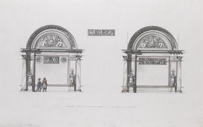 Suunnittelu Sheremetevin palatsille, Ostankino, n. 1796 tekijältä Giacomo Antonio Domenico Quarenghi