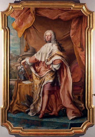 Muotokuva geenien dogista Gian Francesco II Brignole Sale (Brignole-Sale) (1695-1748) Jacopo (o Giacomo) Antonio Bonin (1688-1766) maalaus 1747-1748 Su. 266x179 cm Genes, Musei di Strada Nuova Punainen palatsi) tekijältä Giacomo Boni