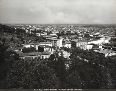 Panoraama Bolognasta joissakin tehtaissa ja kukkulalla. tekijältä Giacomo Brogi