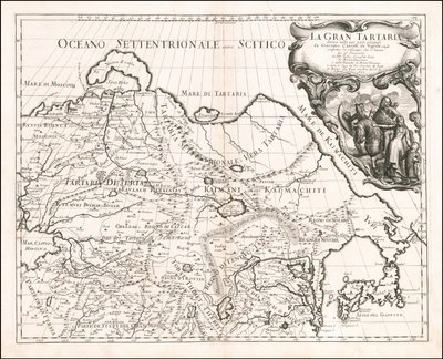 Giacomo Cantelli da Vignolan laatima Suur-Tartarian kartta vuodelta 1683. tekijältä Giacomo Cantelli