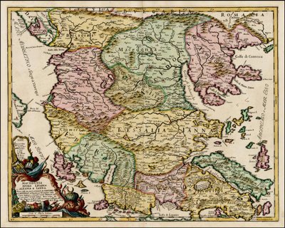 Giacomo Cantelli da Vignolan laatima Makedonian ja Thessalian kartta vuodelta 1684. tekijältä Giacomo Cantelli