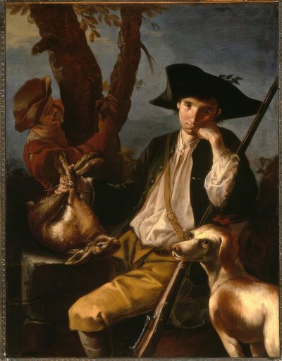 G.F.Cipper yl. Il Todeschini, Rastender Jäger / Gemälde tekijältä Giacomo Francesco Cipper