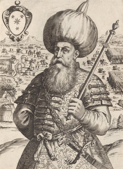 Sinan Bassa, kap. Maumet Impen armeijan kenraali. turkkilaiset, 1596. tekijältä Giacomo Franco