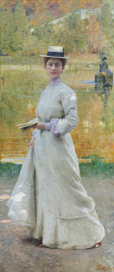 Muotokuva ulkoilmassa, noin 1902 (öljy kankaalle). tekijältä Giacomo Grosso