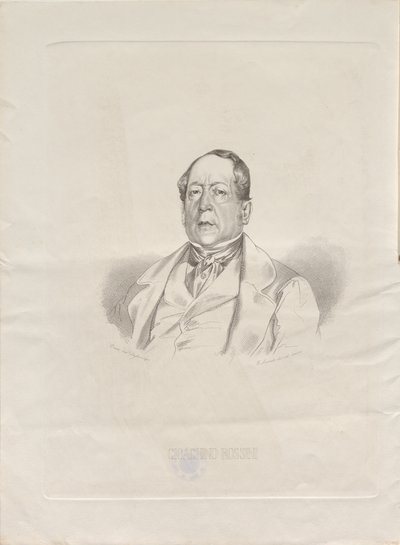 Muotokuva säveltäjä Gioachino Antonio Rossinista 1792-1868, 1852. tekijältä Giacomo Luzzati