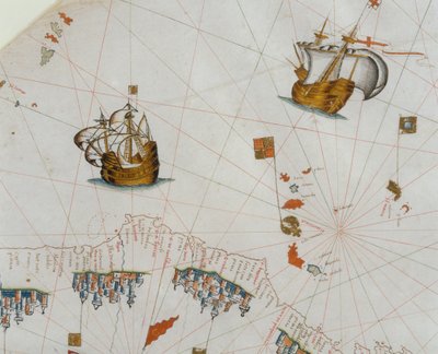 Merikartta, yksityiskohta Kanariansaarista, 1564 tekijältä Giacomo Maggiolo