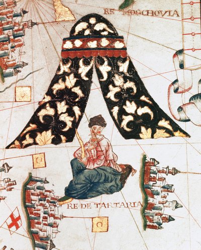 Tataarien kuningas (Pienoismalli, n. 1563) tekijältä Giacomo Maggiolo