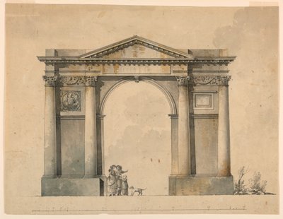 Suunnittelu riemukaarille Napoleon IN:lle, Bergamo, Italia tekijältä Giacomo Quarenghi