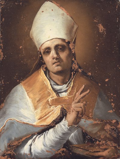 Pyhä Januarius (öljy kuparille) tekijältä Giacomo del Po