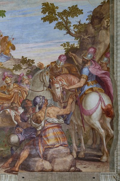 Aleksanteri Suuri peittää Dareioksen ruumiin vaipalla, Pääsali tekijältä Giambattista (1526 78) Zelotti