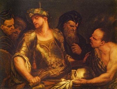 Pyöveli antaa Pyhän Johannes Kastajan pään kuningas Herodekselle tekijältä Giambattista Langetti