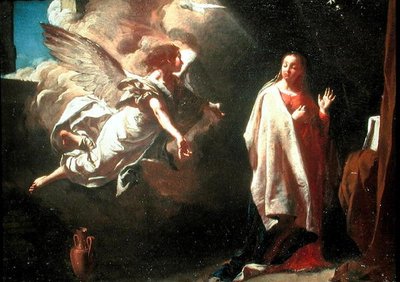 Annunciation (öljy kankaalle) tekijältä Giambattista Piazzetta