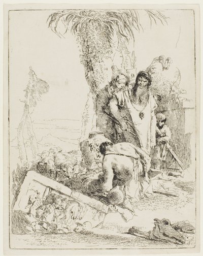 Un pastor amb dos mags, de Scherzifinnish tekijältä Giambattista Tiepolo