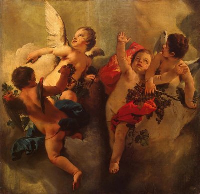 Cupids viinirypäleillä. Sarja Four Seasons, 1740-luku. tekijältä Giambattista Tiepolo
