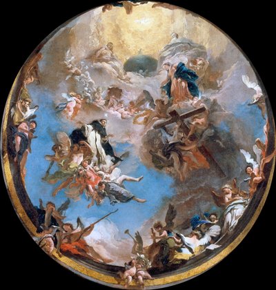 Pyhän Dominicin kirkkaus, noin 1738. tekijältä Giambattista Tiepolo