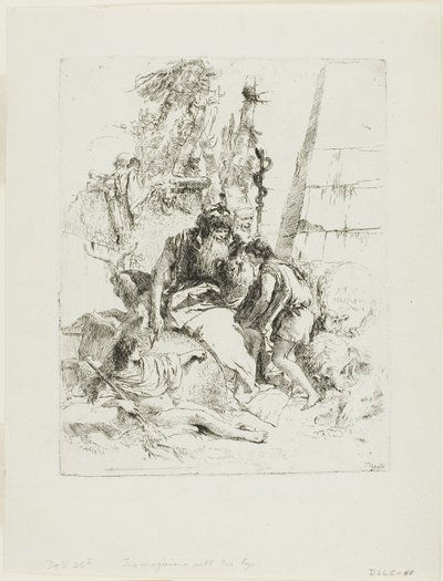 Kaksi taikuria kahden pojan kanssa, Scherzistä tekijältä Giambattista Tiepolo