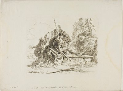 Kaksi sotilasta ja kaksi naista, Capriccista tekijältä Giambattista Tiepolo