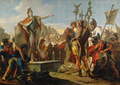 Kuningatar Zenobia puhuttelee sotilaitaan tekijältä Giambattista & Tiepolo Giandomenico (1727-1804) Tiepolo