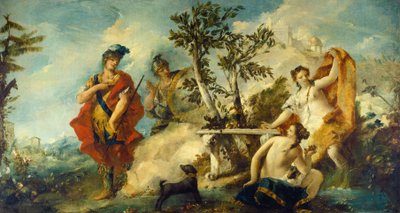 Carlo ja Ubaldo vastustavat Armidan nymfien lumoa tekijältä Gian Antonio Guardi and Francesco Guardi