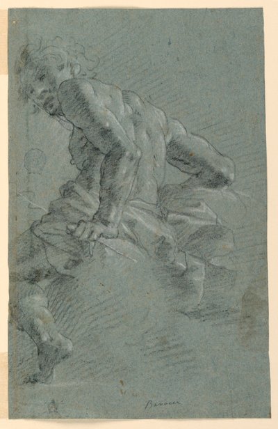 Hermeksen tutkimus, jättiläisten kaatumista valmisteleva tutkimus, kattofresko Palazzo Moronissa, Bergamo tekijältä Gian Giacomo Barbelli