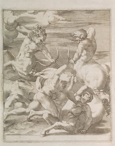 Taistelu Herkuleen ja Kentaurien välillä, 1527 tekijältä Gian Jacopo Caraglio