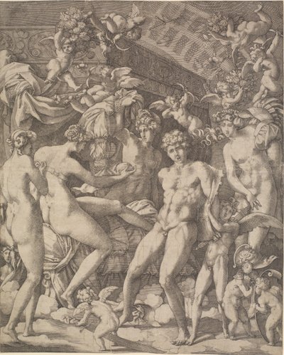 Venus ja Mars amorien ja kolmen armon kanssa tekijältä Gian Jacopo Caraglio