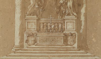 Tutkimus Pyhän Pietarin "Cattedra" tekijältä Gian Lorenzo (studio of) Bernini