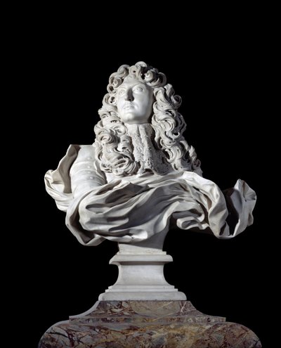Ranskan kuninkaan Ludvig XIV:n rintakuva. Gian Lorenzon veistos tekijältä Gian Lorenzo Bernini