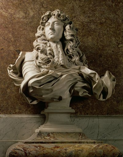 Ludvig XIV:n (1638-1715) muotokuva rintakuva 1665, (marmori) (katso myös 154787) tekijältä Gian Lorenzo Bernini