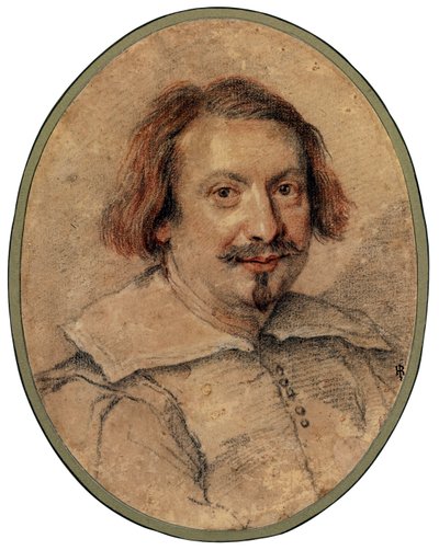 Muotokuva Ottaviano Castelli par Berninistä, Gianlorenzo (1598-1680), - Musta liitu ja sangviini paperille, 24,5x19 - Yksityiskokoelma tekijältä Gian Lorenzo Bernini