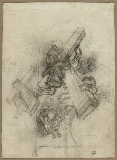 Putti kantaa ristiä (etusivu); Käden tutkiminen (kääntöpuoli). tekijältä Gian Lorenzo Bernini