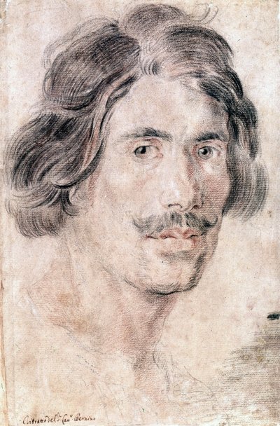 Omakuva Gian Lorenzo Berninistä (Bernin) (1598 - 1680), italialainen kuvanveistäjä, taidemaalari ja arkkitehti. National Prints and Drawings Department, Rooma. tekijältä Gian Lorenzo Bernini