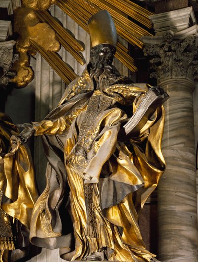 St Augustine, yksityiskohta Pyhän Pietarin tuolista tekijältä Gian Lorenzo Bernini