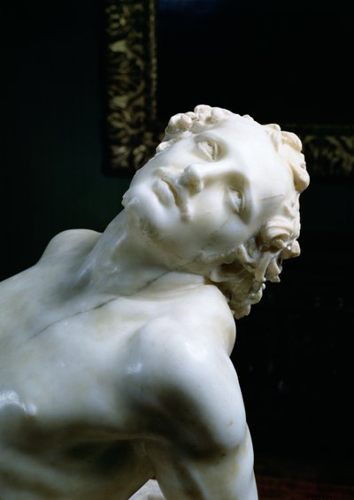 Pyhän Laurentiuksen marttyyrikuolema, pyhimyksen pään yksityiskohta, 1613, marmorikuosi, 106230 tekijältä Gian Lorenzo Bernini