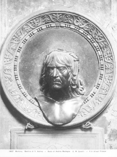 Andrea Mantegnan (1431-1506) rintakuva (pronssi) (m/v kuva) tekijältä Gian Marco Cavalli