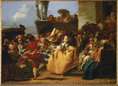 Karnevaalikohtaus ... tekijältä Giandomenico (1727 1804) Tiepolo