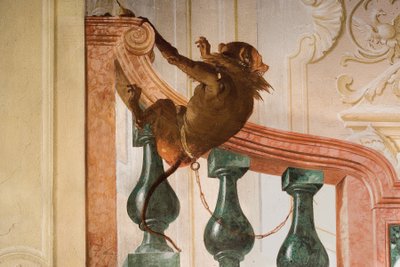 Yksityiskohta Monkeysta, Foresterian karnevaalikohtausten huoneesta tekijältä Giovanni Domenico Tiepolo