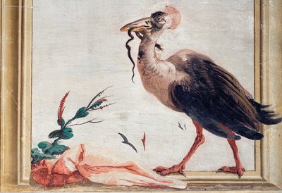 Kasuari, joka pitää käärmettä nokassaan, Foresterian kiinalaisesta huoneesta, 1757 tekijältä Giovanni Domenico Tiepolo