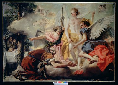 Abraham ja kolme enkeliä tekijältä Giovanni Domenico Tiepolo