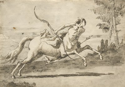 Laukkaa kentauri, n. 1755-1765 tekijältä Giovanni Domenico Tiepolo