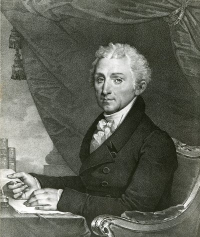 James Monroe, Yhdysvaltain 5. presidentti (b/w litho) tekijältä Gilbert Stuart