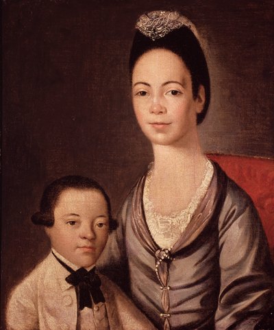 Rouva Aaron Lopez ja hänen poikansa Joshua tekijältä Gilbert Stuart