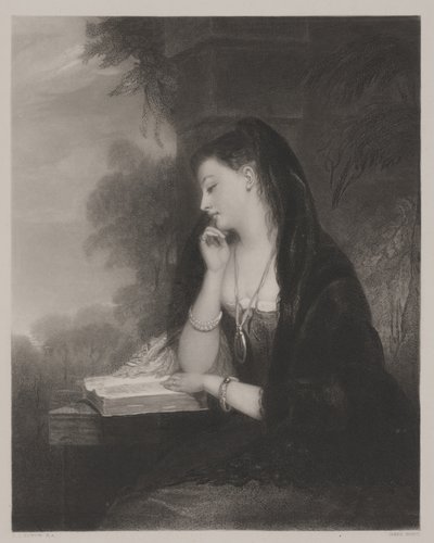 Mietteliäs (akvatinta) tekijältä Gilbert Stuart Newton