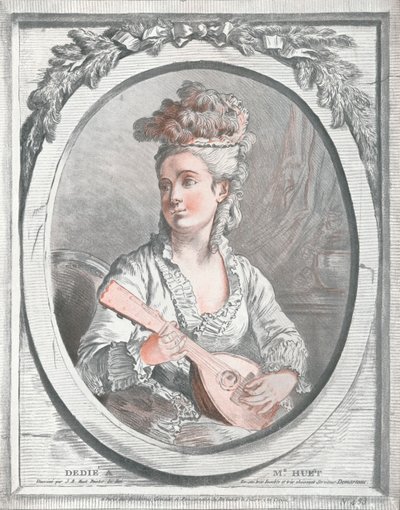 Madame Huetin muotokuva 1700-luvulta tekijältä Gilles Demarteau