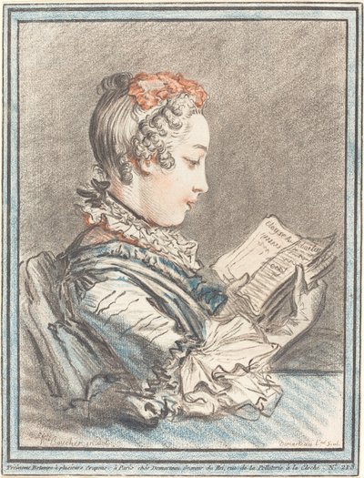 Nuori tyttö lukee Héloisea ja Abélardia, 1770. tekijältä Gilles Demarteau