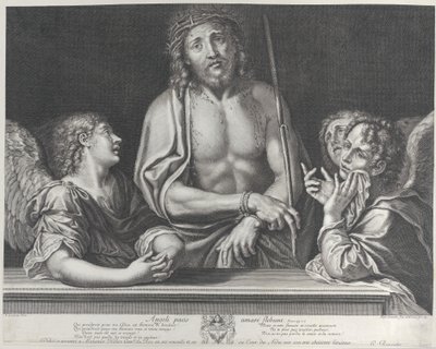 Ecce Homo kolmen enkelin kanssa, 1634-86. tekijältä Gilles Rousselet