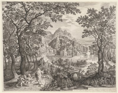 Elisa kiroaa Beetelin lapset, jotka karhut nielevät, 1602. tekijältä Gillis van Coninxloo