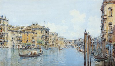 Grand Canal näköalalla Palace Papadopoliin ennen Rialton siltaa (wc ja kynä paperille) tekijältä Gino de Colle