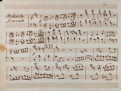 Ensimmäinen sivu nuotteja Gioacchino Rossinin oopperaan Tancredin supistetun sinfonian pianolle tekijältä Gioachino Rossini